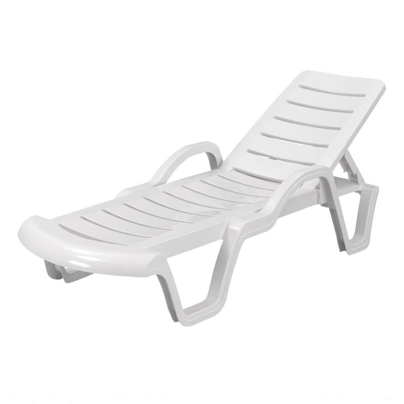 Lettino da piscina in plastica COSTA ARM bianco