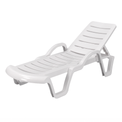 Lettino da piscina in plastica COSTA ARM bianco