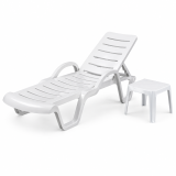 Lettino da piscina in plastica COSTA ARM bianco
