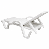 Lettino da piscina in plastica COSTA ARM bianco