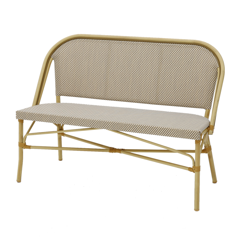 Panchina in technorattan MATTEO BENCH marrone-beige