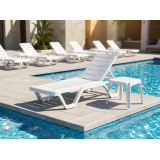Lettino da piscina in plastica COSTA bianco