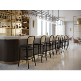 Sedia Da Ristorante In Legno LOOMI 811 BAR Rattan nero