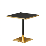 Tavolo per bar OMEGA 68x68 antracite con bordo dorato