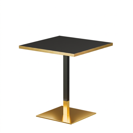 Tavolo per bar OMEGA 68x68 antracite con bordo dorato