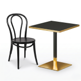 Tavolo per bar OMEGA 68x68 antracite con bordo dorato