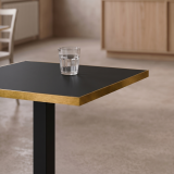 Tavolo per bar OMEGA 68x68 antracite con bordo dorato