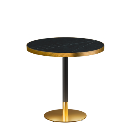 Tavolo per bar OMEGA R fi 68 grigio pietra con bordo dorato