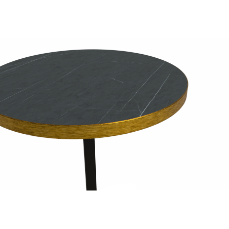 Tavolo per bar OMEGA R fi 68 grigio pietra con bordo dorato