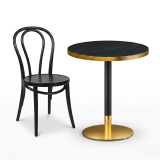 Tavolo per bar OMEGA R fi 68 grigio pietra con bordo dorato