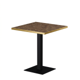 Tavolo per bar ALFA S 68x68 noce con bordo dorato