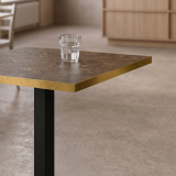 Tavolo per bar ALFA S 68x68 noce con bordo dorato