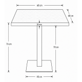 Tavolo per bar ALFA S 68x68 noce con bordo dorato