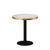 Tavolo per bar ALFA R fi 68 marmo crema con bordo dorato
