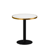 Tavolo per bar ALFA R fi 68 bianco con bordo dorato