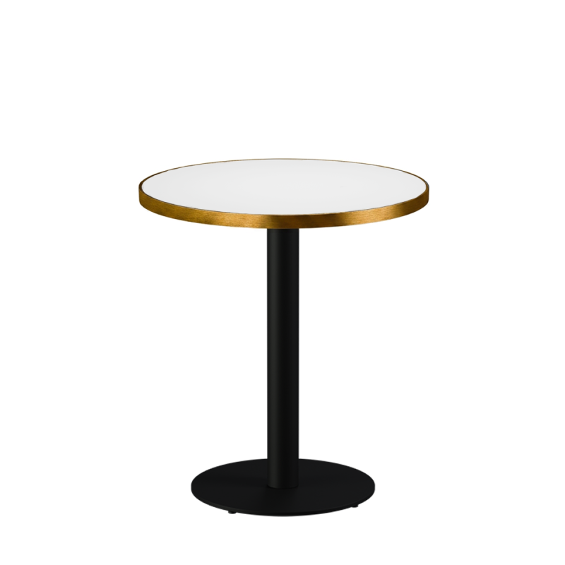 Tavolo per bar ALFA R fi 68 bianco con bordo dorato