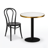 Tavolo per bar ALFA R fi 68 bianco con bordo dorato