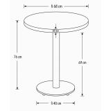 Tavolo per bar ALFA R fi 68 bianco con bordo dorato