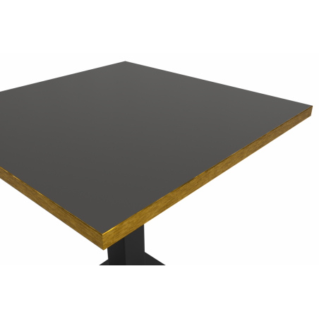 Tavolo per bar ALFA S 68x68 antracite con bordo dorato