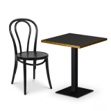 Tavolo per bar ALFA S 68x68 antracite con bordo dorato