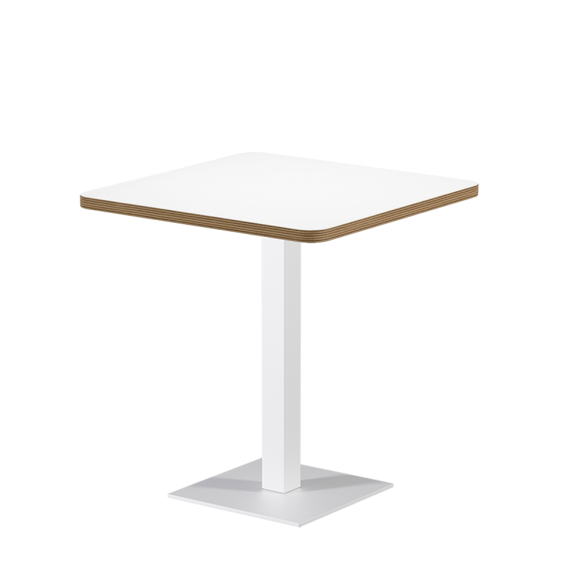 Tavolo per bar ALFA S 68x68 bianco con bordo Multiplex