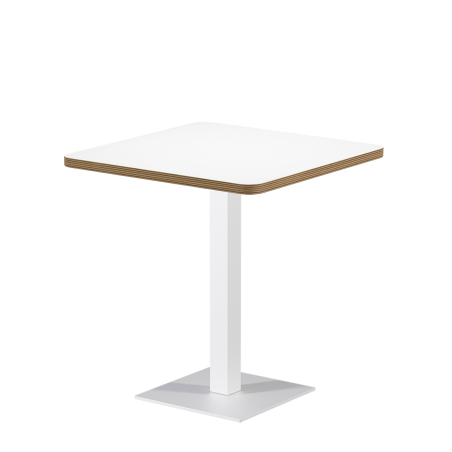Tavolo per bar ALFA S 68x68 bianco con bordo Multiplex