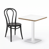 Tavolo per bar ALFA S 68x68 bianco con bordo Multiplex
