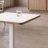 Tavolo per bar ALFA S 68x68 bianco con bordo Multiplex
