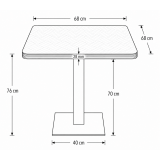 Tavolo per bar ALFA S 68x68 bianco con bordo Multiplex