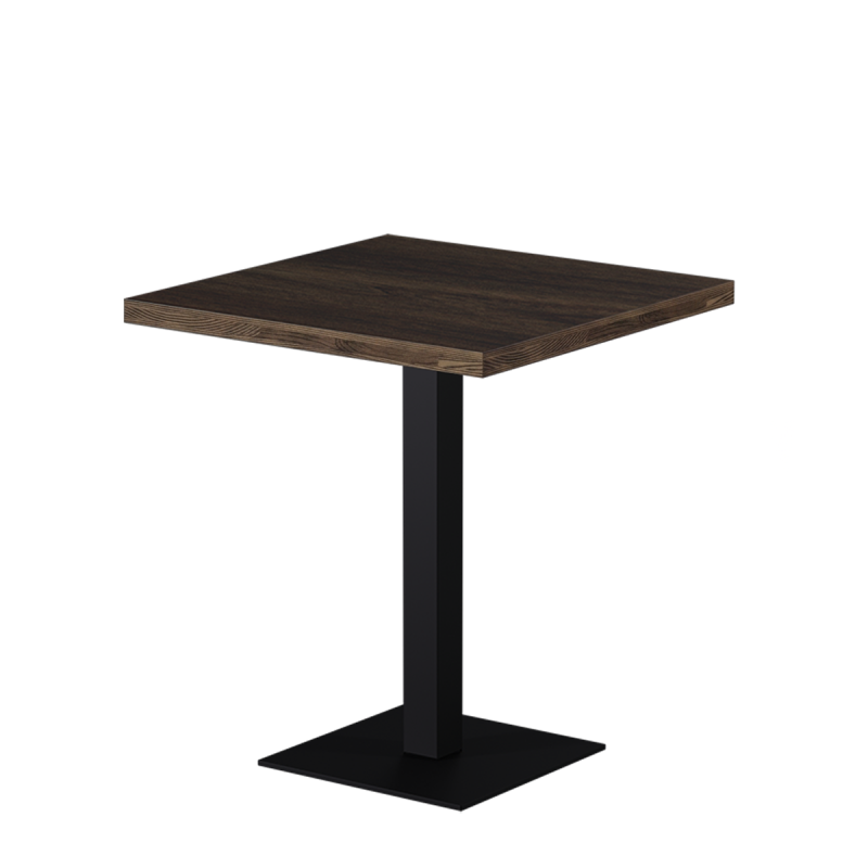 Tavolo per bar ALFA S 68x68 noce del sud con bordo Dark Wood