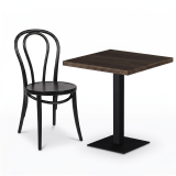 Tavolo per bar ALFA S 68x68 noce del sud con bordo Dark Wood