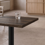 Tavolo per bar ALFA S 68x68 noce del sud con bordo Dark Wood