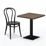 Tavolo per bar ALFA S 68x68 rovere sonoma tabac con bordo Dark Wood