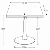 Tavolo per bar ARIOSO 68x68 antracite con bordo Multiplex