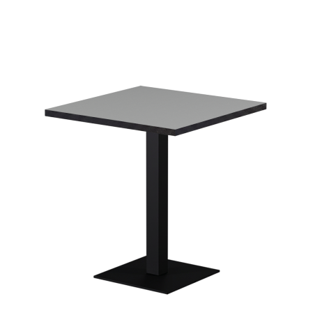 Tavolo per bar ALFA S 68x68 grigio cenere con bordo nero opaco