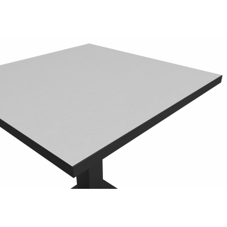 Tavolo per bar ALFA S 68x68 grigio cenere con bordo nero opaco