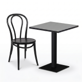 Tavolo per bar ALFA S 68x68 grigio cenere con bordo nero opaco
