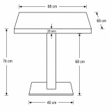 Tavolo per bar ALFA S 68x68 grigio cenere con bordo nero opaco