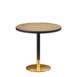 Tavolo per bar OMEGA R fi 68 rovere antico con bordo nero opaco