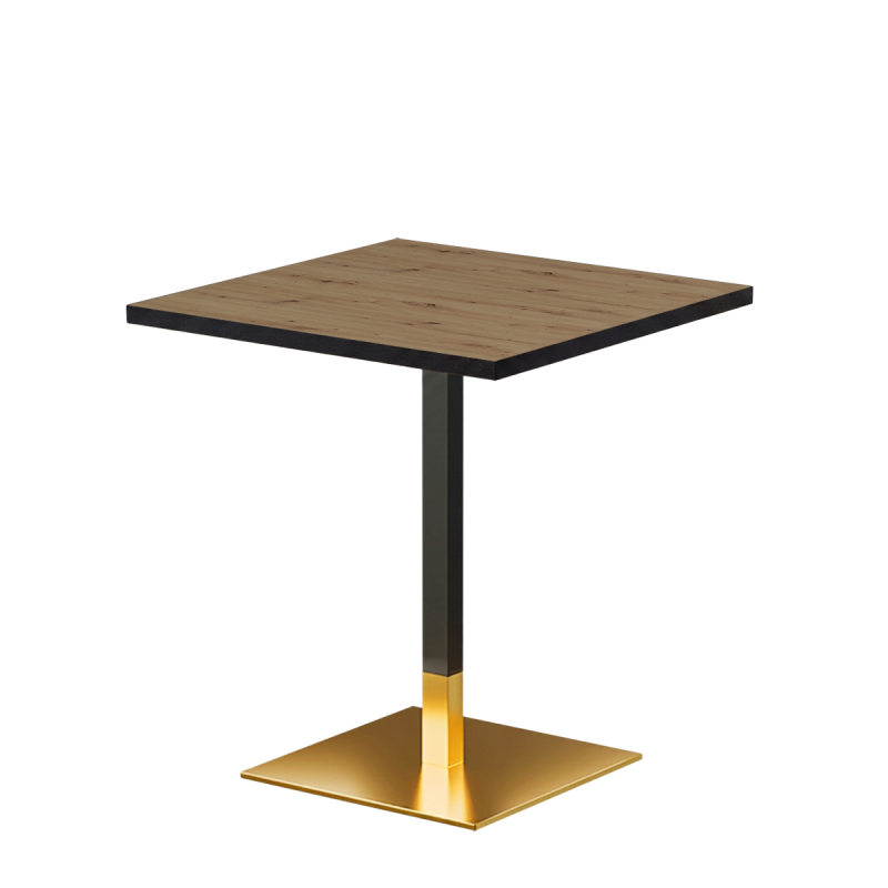 Tavolo per bar OMEGA 68x68 rovere artisan con bordo nero opaco