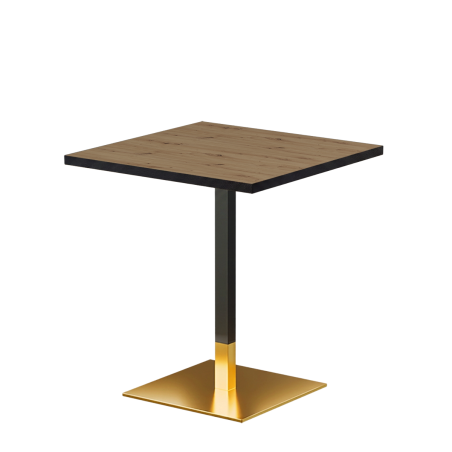 Tavolo per bar OMEGA 68x68 rovere artisan con bordo nero opaco