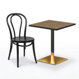 Tavolo per bar OMEGA 68x68 rovere artisan con bordo nero opaco