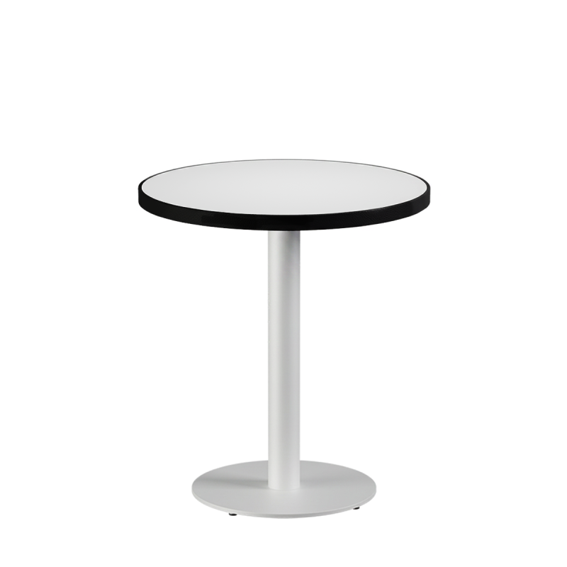 Tavolo per bar ALFA R fi 68 bianco con bordo nero opaco