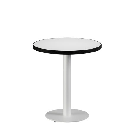 Tavolo per bar ALFA R fi 68 bianco con bordo nero opaco
