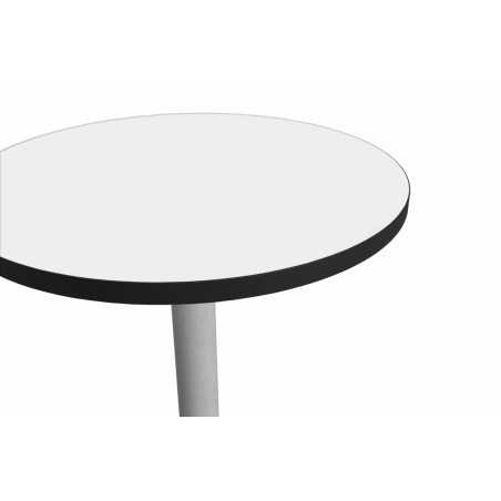Tavolo per bar ALFA R fi 68 bianco con bordo nero opaco