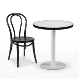Tavolo per bar ALFA R fi 68 bianco con bordo nero opaco
