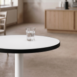 Tavolo per bar ALFA R fi 68 bianco con bordo nero opaco