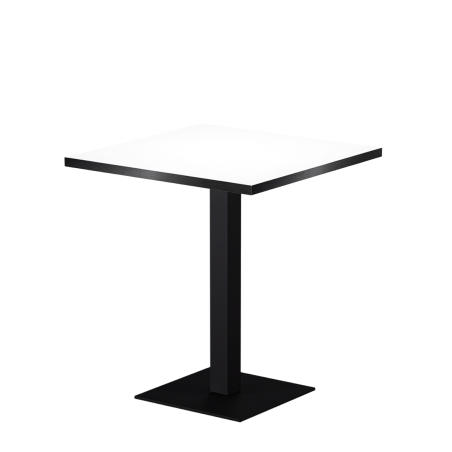 Tavolo per bar ALFA R fi 68 bianco con bordo nero opaco