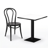 Tavolo per bar ALFA R fi 68 bianco con bordo nero opaco