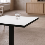 Tavolo per bar ALFA R fi 68 bianco con bordo nero opaco